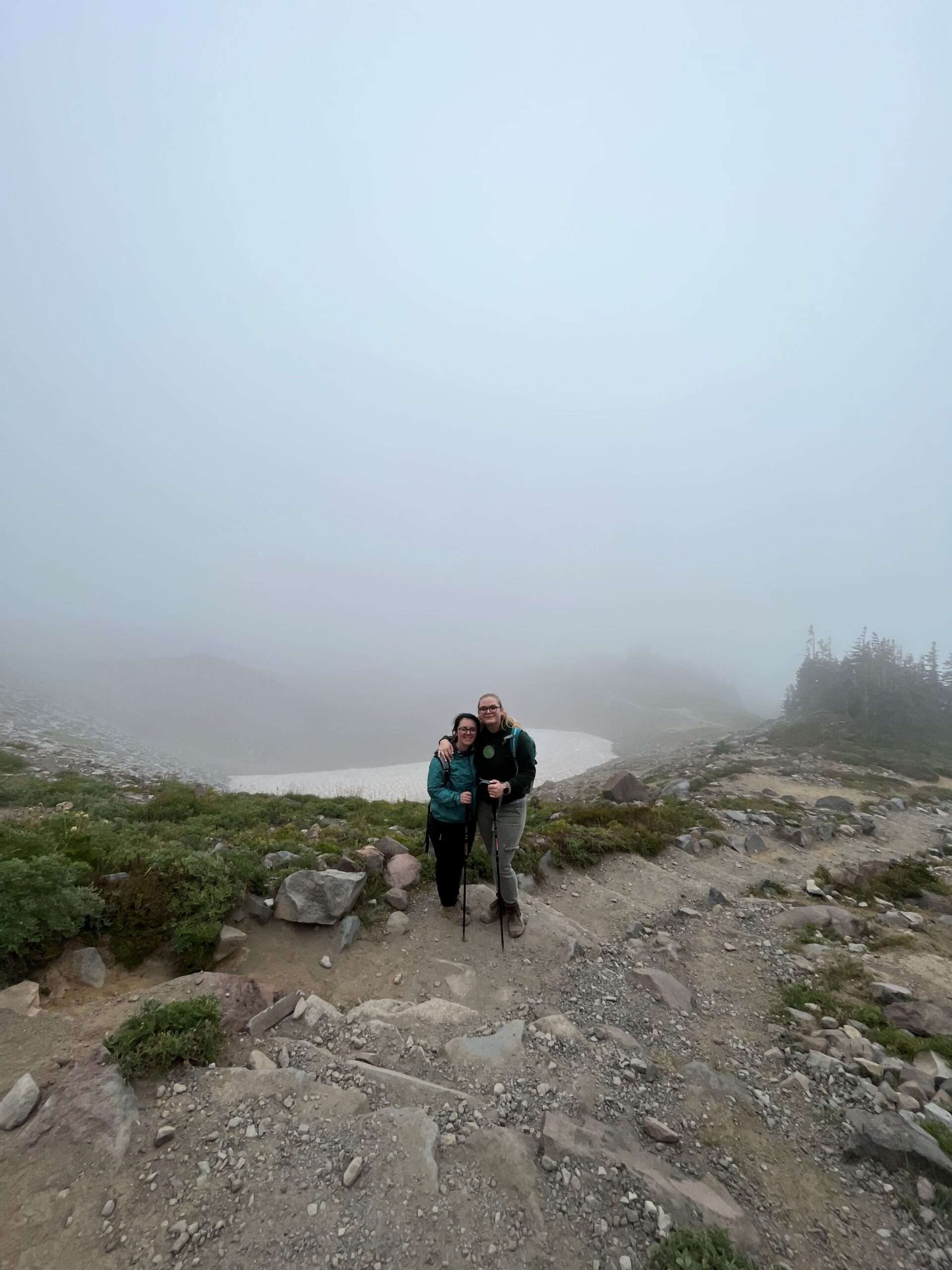Foggy weather at paradise in mount rainier